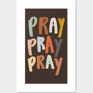 colorful pray pray pray Christian quote Posters and Art